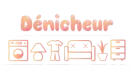 Logo de la Caverne du dénicheur avec une typographie blanche.